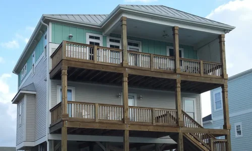 Wooden deck in Holden Beach, NC restored to its original beauty by Fbomb Pressure Washing