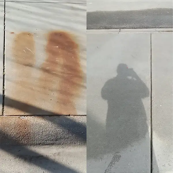 Rust removed from a driveway in Sunset Beach, NC by F Bomb Power Washing