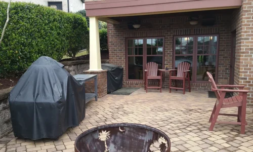 A patio in Little River S, NC. They can enjoy their outdoor space again thanks to F-Bomb Power Washing's Patio cleaning services